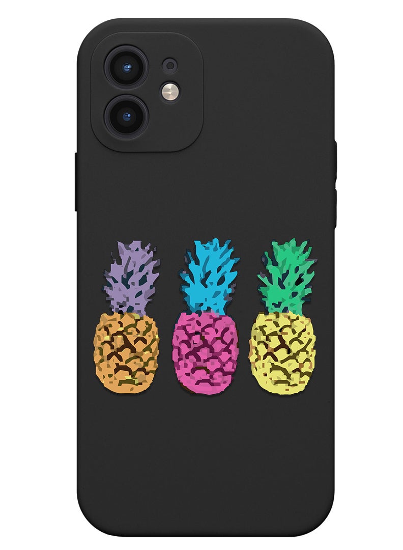 Theodor Protective Slim Fit Case Liquid Silicone Cover with Full Body Protection Anti-Scratch Shockproof Case For iPhone 12 Black  - piner apple lock copy - Image 1