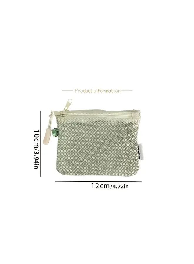 Grey Portable Double Compartment Mesh Travel Organizer Bag For Toiletries Cosmetics And Essentials - Image 1