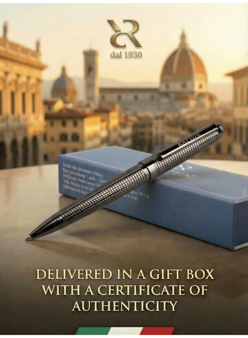 Ancora Rapide Turin Black Refillable Ballpoint Pen – 1mm Medium Point, Premium Metal Body, Italian Handcrafted Luxury Writing Pen with Gift Box & Certificate