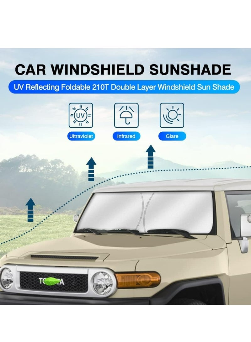 Folding Windshield Car Sunshade for Toyota FJ Cruiser 2007-2020 2021Car Accessories, Auto Sun Protection Visors - Image 2