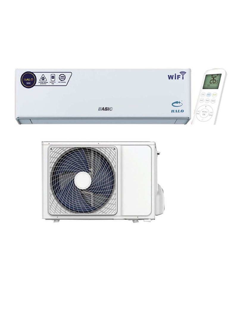 بازيك - مكيف سبليت هالو (1.00 طن) 12000 وحدة بارد فقط مزود بخاصية Wifi BSACH-F12CD-I ، BSACH-F12CD-O ، (موديل 2022) - Image 1
