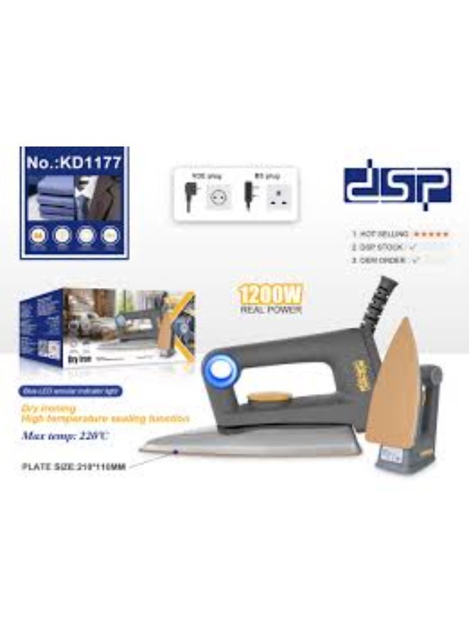 DSP Dry Iron/Non-Stick Teflon Coating/Adjustable Temperature/Overheat Protection/1200W(KD1177) - Image 3