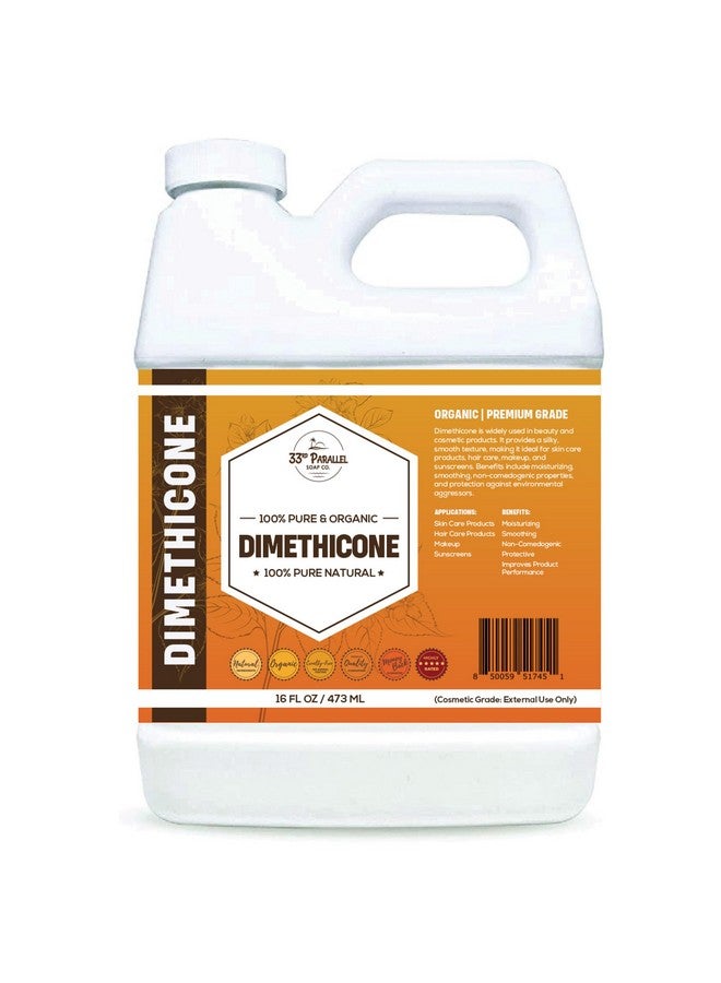 33RD PARALLEL SOAP CO. 33rd Parallel | DIMETHICONE Oil (16 oz) 100% Pure, Cosmetic Grade | Widely Used in Moisturizers, Lotions, Primers, Foundations, Hair Products, Sunscreen, Wound Care | 16 Ounces  - Image 1