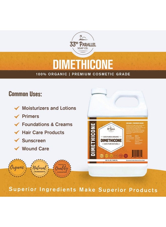 33RD PARALLEL SOAP CO. 33rd Parallel | DIMETHICONE Oil (16 oz) 100% Pure, Cosmetic Grade | Widely Used in Moisturizers, Lotions, Primers, Foundations, Hair Products, Sunscreen, Wound Care | 16 Ounces  - Image 3