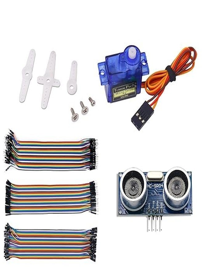 TESTIN ELECTRONICS Combo Kit of Servo Motor | Ultrasonic Sensor Module | Male to Male | Female to Female | Male to Female Jumper wires each jumper wires are 20 - Image 2