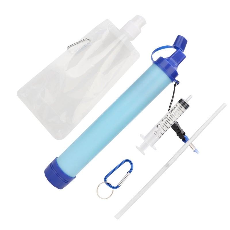 Portable Water Filter Straw: Lightweight With Strap & Dust Cover - High Filtration Activated Carbon Water Purification Tool for Camping Hiking Emergency Survival - Image 4