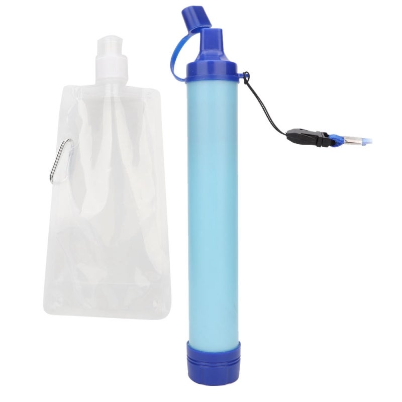 Portable Water Filter Straw: Lightweight With Strap & Dust Cover - High Filtration Activated Carbon Water Purification Tool for Camping Hiking Emergency Survival - Image 3