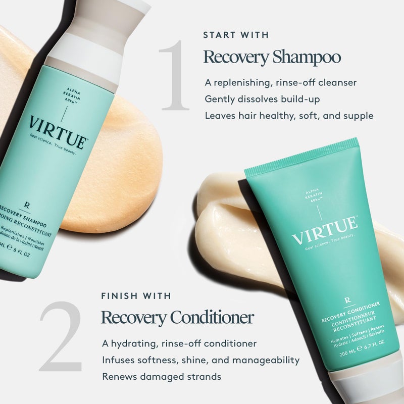 VIRTUE شامبو فيرتيو للتعافي خالي من الكبريتات مع الكيراتين وزيت بذور baobab للشعر التالف، آمن للألوان - Image 4