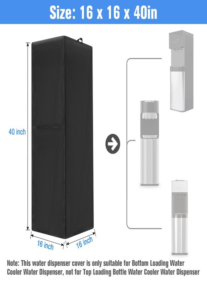Kasla Water Dispenser Cover, 16x16x40 in, Black, Modern Style, Oxford Fabric, Textured Finish, Hot & Cold Water Dispenser - Image 3