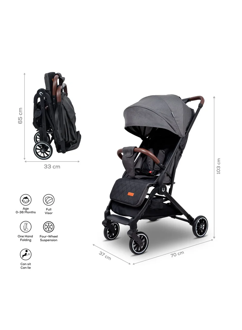 Nurtur Baby Travel Stroller With Storage Basket, Removable Front Bumper, 5 Point Safety Harness, EVA Wheels, Compact Foldable Design, 0 - 36 Months