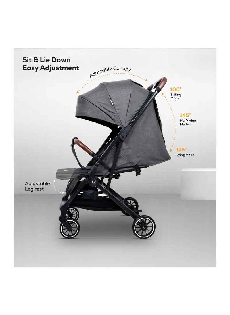 Nurtur Baby Travel Stroller With Storage Basket, Removable Front Bumper, 5 Point Safety Harness, EVA Wheels, Compact Foldable Design, 0 - 36 Months