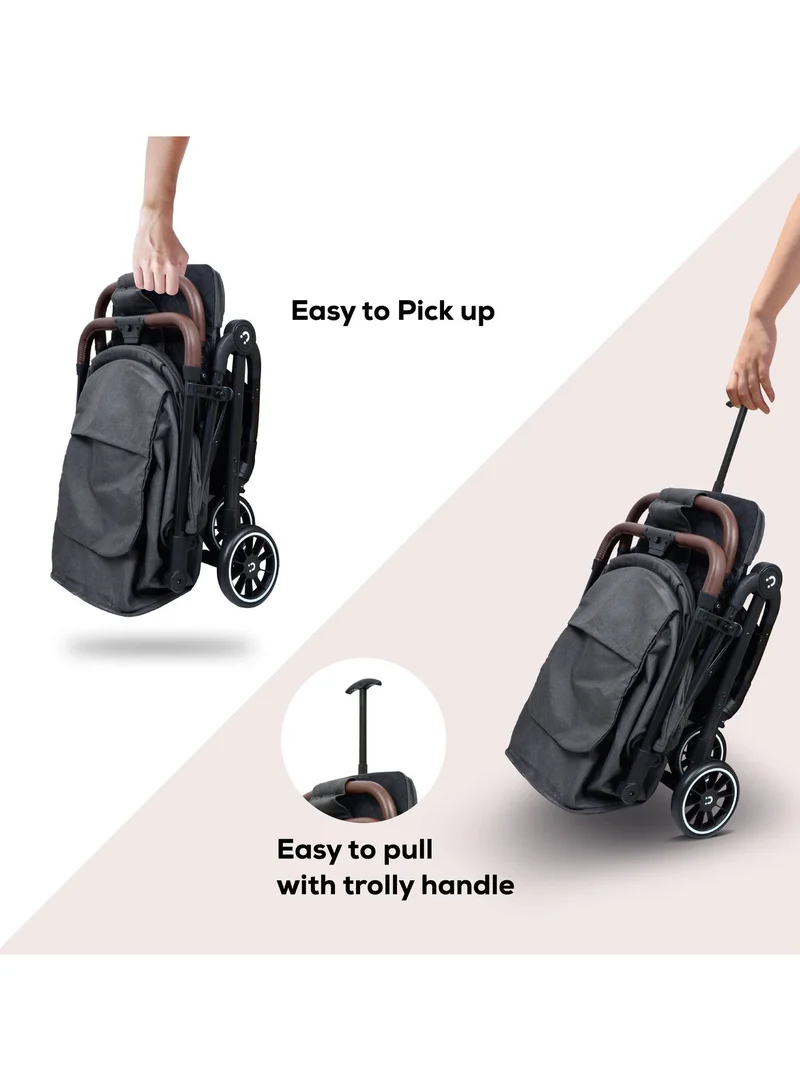 Nurtur Baby Travel Stroller With Storage Basket, Removable Front Bumper, 5 Point Safety Harness, EVA Wheels, Compact Foldable Design, 0 - 36 Months