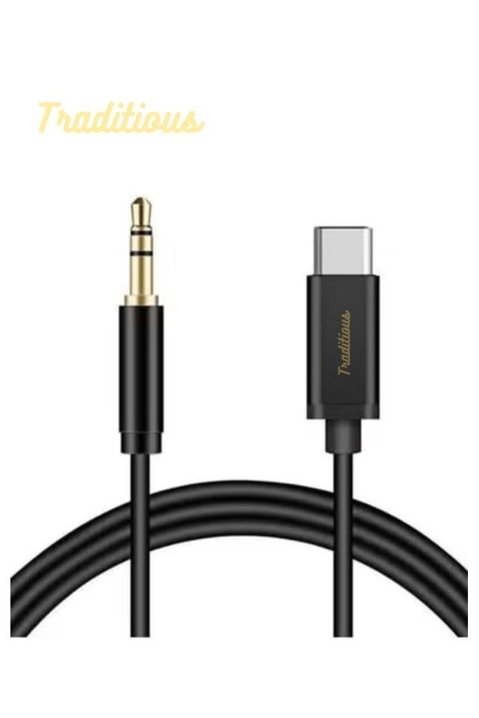 traditious USB C to 3.5mm Audio Aux Cable 1M – Type C to Headphone Jack Cord Compatible with iPhone 16/15 Pro Max, Google Pixel, Samsung Galaxy S24/S23/S22/S21/S20 Ultra/Note 20/10 Plus - Image 1