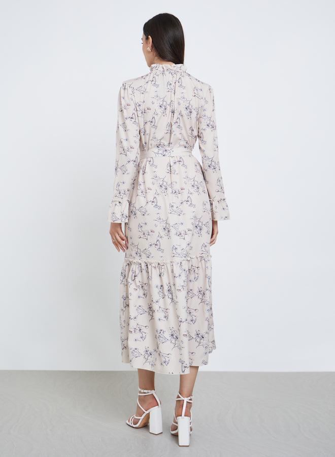 تايك تو فستان طويل بطبعة زهور وربطة خصر - Image 5