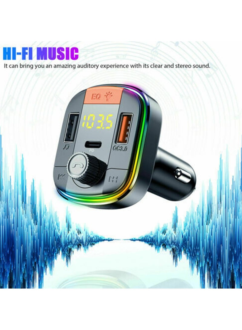 Fend FM01 3 Bluetooth FM Transmitter Handsfree Car MP3 Music Player USB Port Charger Hub - Image 5