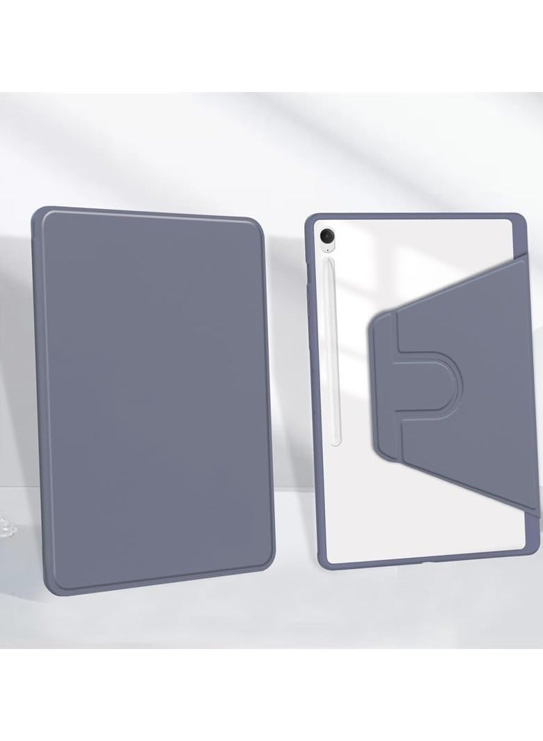 VKL Case Compatible with Samsung Galaxy Tab S10 FE Plus (2025), Built-in Pen Slot + Folding Stand, Transparent All-inclusive Drop Protection Cover (Lavender) - Image 1