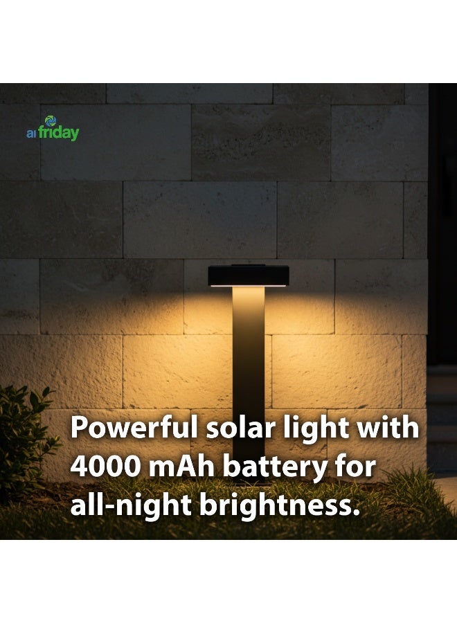 ALFRIDAY Modern Solar Bollard Light – Remote-Controlled 3‑Color CCT, IP65, 4000mAh - Image 2
