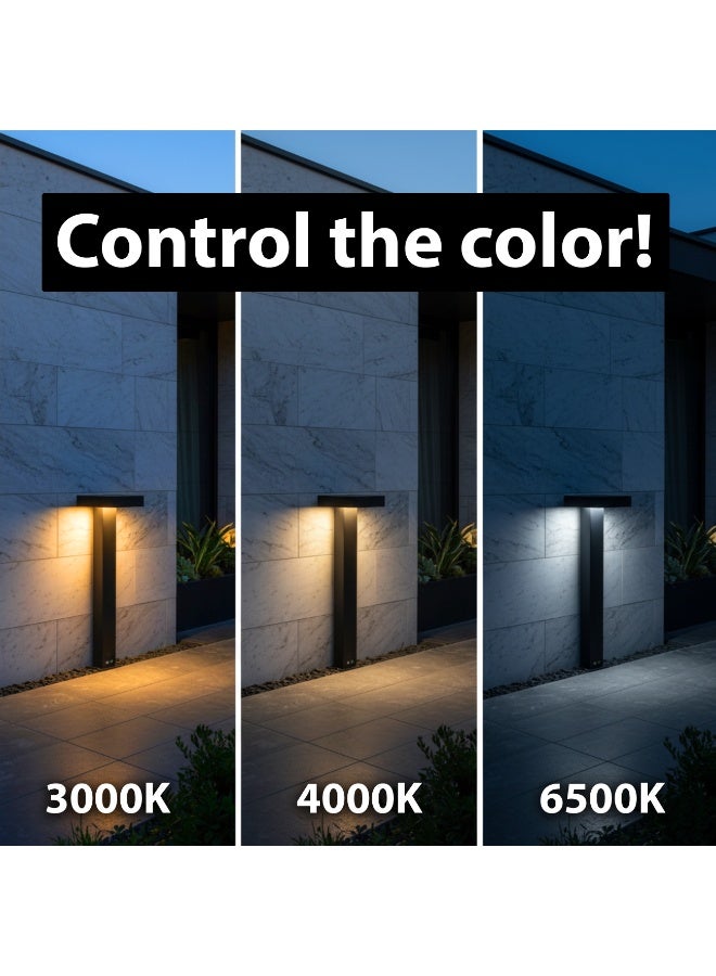 ALFRIDAY Modern Solar Bollard Light – Remote-Controlled 3‑Color CCT, IP65, 4000mAh - Image 5