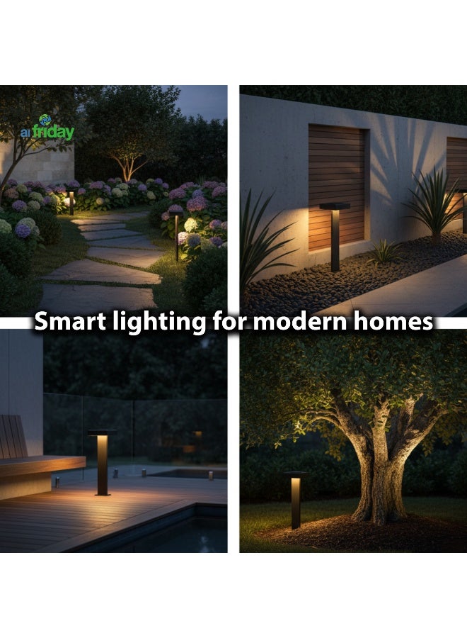 ALFRIDAY Modern Solar Bollard Light – Remote-Controlled 3‑Color CCT, IP65, 4000mAh - Image 3
