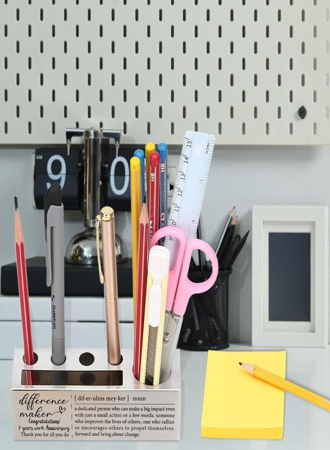 EFFJNSG 7 Years Work Anniversary Pen and Pencil Holder Gifts for Leader Boss Mentor Teacher Coworker, Difference Maker Gifts Thank You Appreciation Gift for Team Worker Employee Pen Holder EDP71 - Image 5