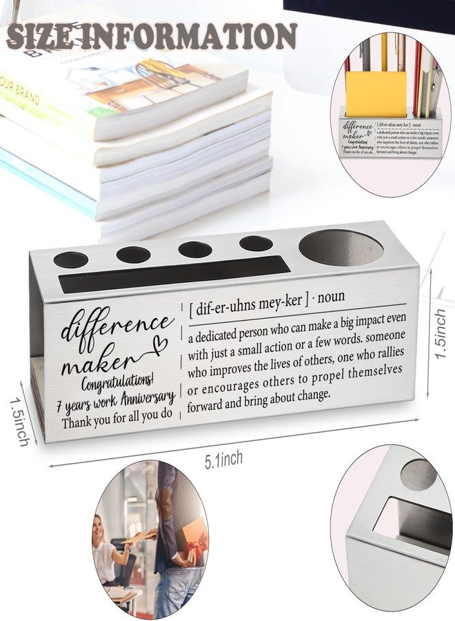 EFFJNSG 7 Years Work Anniversary Pen and Pencil Holder Gifts for Leader Boss Mentor Teacher Coworker, Difference Maker Gifts Thank You Appreciation Gift for Team Worker Employee Pen Holder EDP71 - Image 2