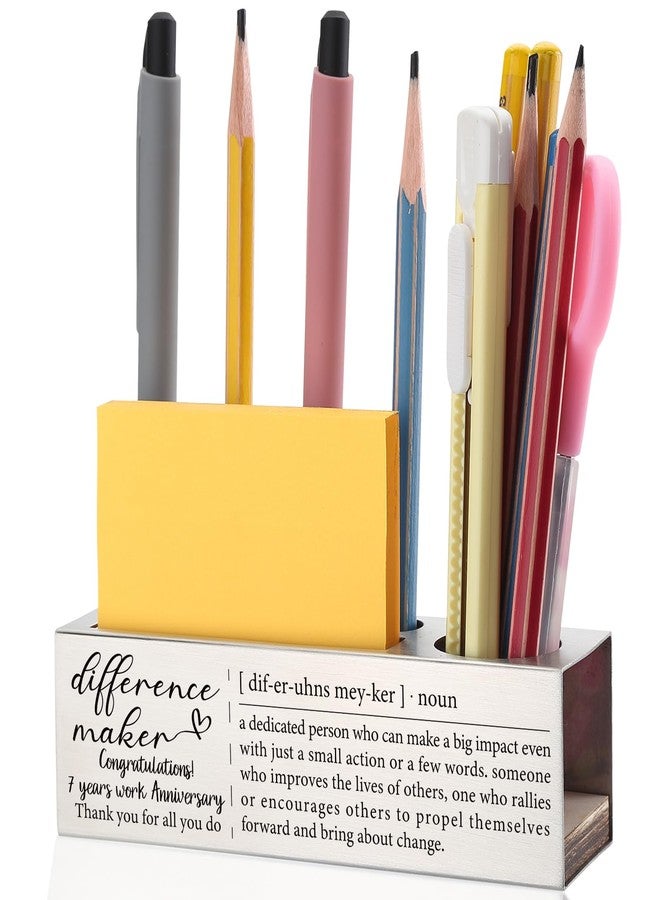 EFFJNSG 7 Years Work Anniversary Pen and Pencil Holder Gifts for Leader Boss Mentor Teacher Coworker, Difference Maker Gifts Thank You Appreciation Gift for Team Worker Employee Pen Holder EDP71 - Image 1
