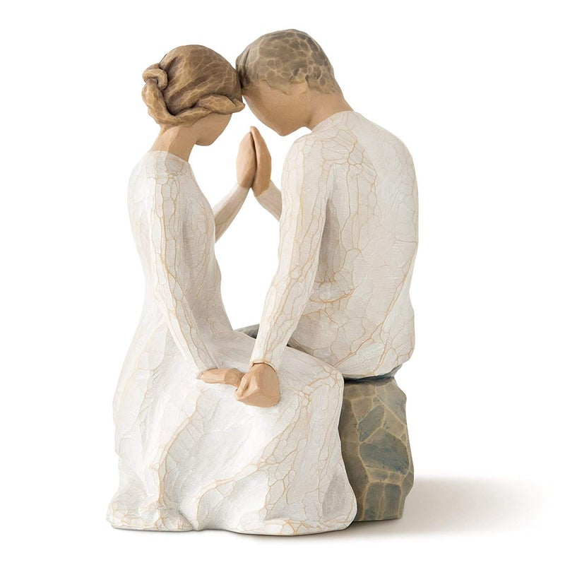 DigaNT Love Couple Showpiece Statue Couple Close to You Finguries Ideal for Loved Ones Aniversary Boys and Girls White - Image 1