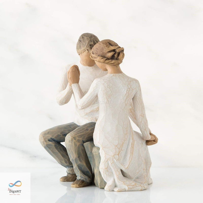 DigaNT Love Couple Showpiece Statue Couple Close to You Finguries Ideal for Loved Ones Aniversary Boys and Girls White - Image 2