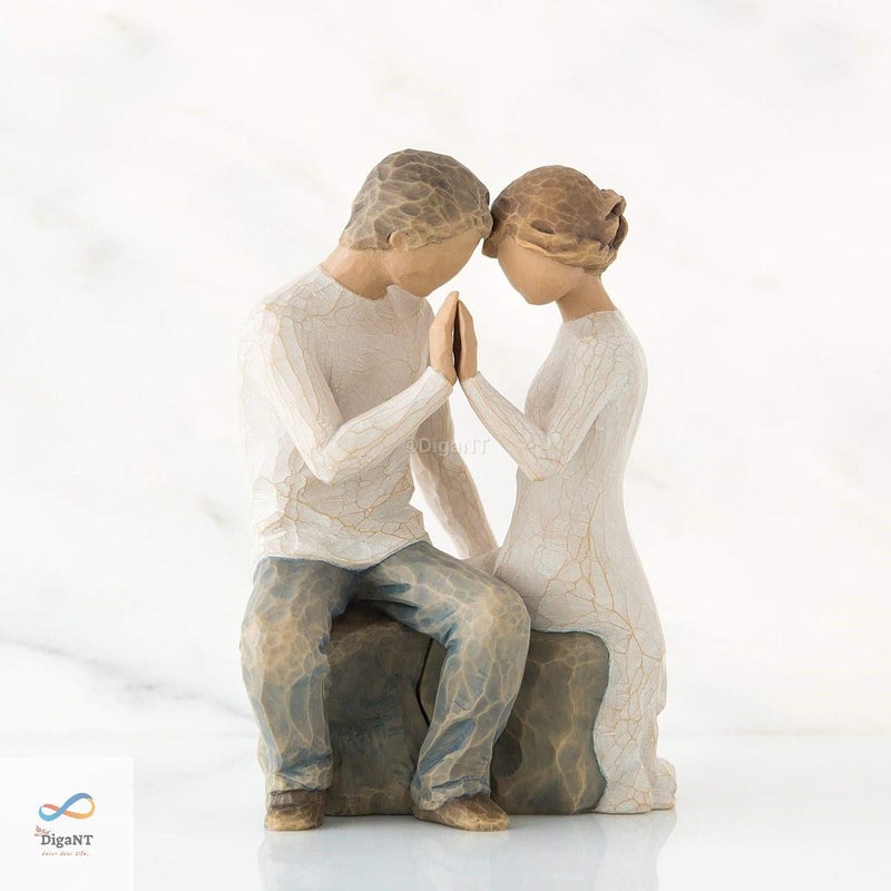 DigaNT Love Couple Showpiece Statue Couple Close to You Finguries Ideal for Loved Ones Aniversary Boys and Girls White - Image 3
