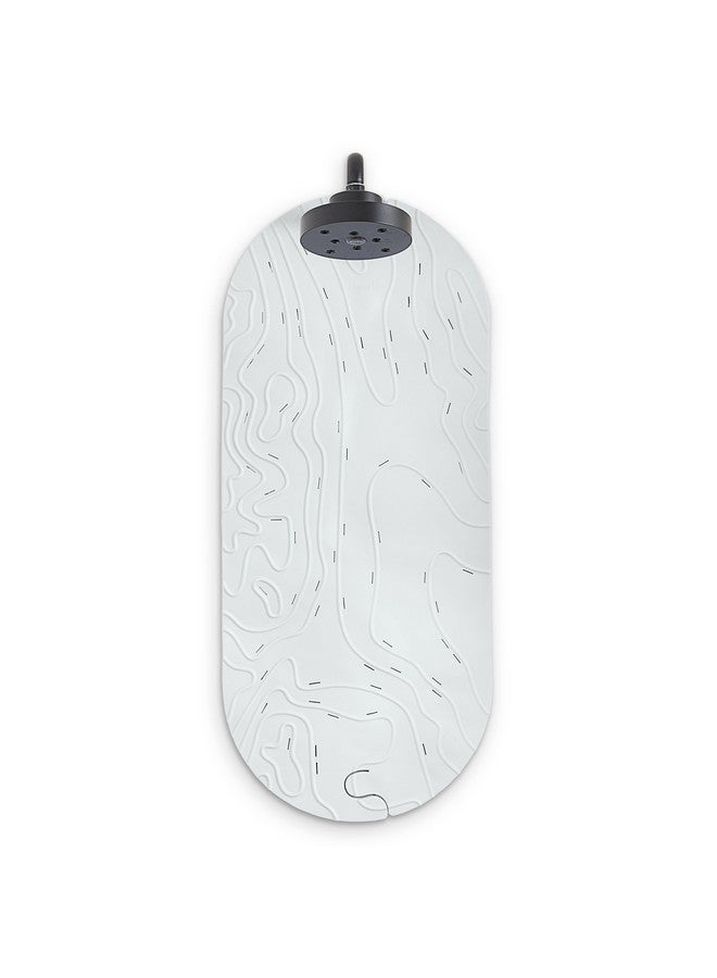 Boon GRIFFLE Textured Non Slip Baby Bath Tub Mat with Hanging Hook and Drain Holes, Gray - Image 2