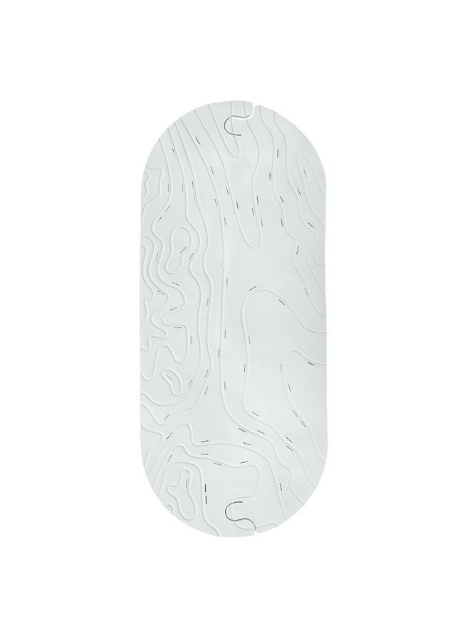 Boon GRIFFLE Textured Non Slip Baby Bath Tub Mat with Hanging Hook and Drain Holes, Gray - Image 1