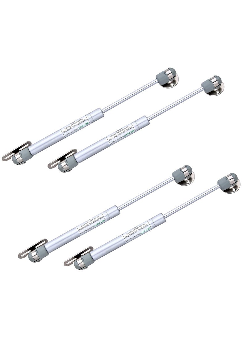Met Craft Met Craft Steel 10 Inch Hydraulics Gas Spring Stay Strut Pneumatic Lift Support Cabinet Hinges for 10 KG Load Silver 10 KG Pack of 4 pcs  - Image 1