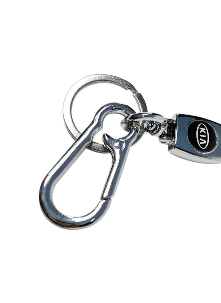 KIA KIA Logo Car Key Chain, Home Key Chain, Metal Ring With PU Leather Strap Keychain  - Image 2