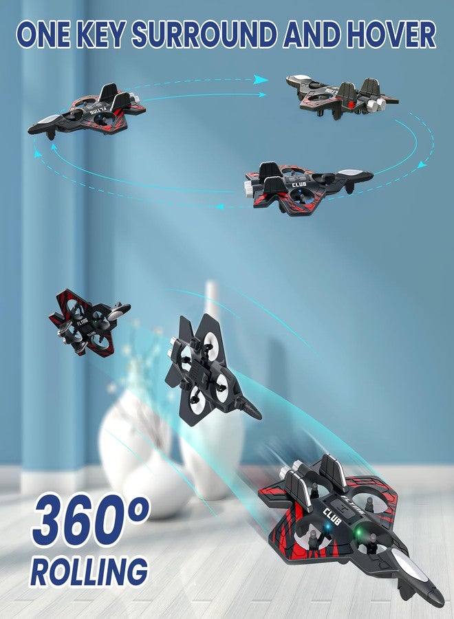 Epstur RC Plane - RC Airplane Fighter, Foam Remote Control Airplanes, RC Plane Fighter Jet with Auto Hover, Headless Mode 3D Flip Colorful LED Lights & 3 Batteries - Image 3