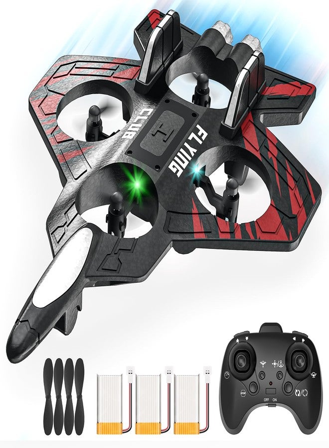 Epstur RC Plane - RC Airplane Fighter, Foam Remote Control Airplanes, RC Plane Fighter Jet with Auto Hover, Headless Mode 3D Flip Colorful LED Lights & 3 Batteries - Image 1