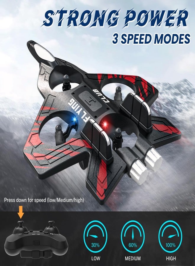Epstur RC Plane - RC Airplane Fighter, Foam Remote Control Airplanes, RC Plane Fighter Jet with Auto Hover, Headless Mode 3D Flip Colorful LED Lights & 3 Batteries - Image 2