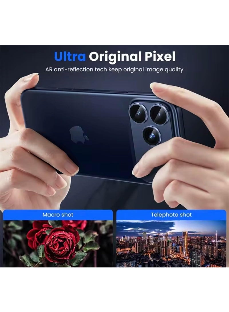 ACLIX Camera Lens Protector for iPhone 17 Pro Max, Metal Top 9H with Tempered Glass, Anti-Scratch, Case Friendly, Does Not Affect Night Shots, HD Clear, Dark Blue - Image 2