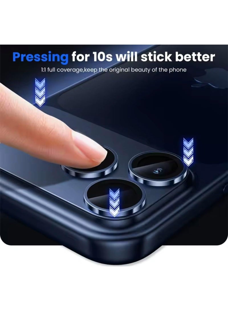 ACLIX Camera Lens Protector for iPhone 17 Pro Max, Metal Top 9H with Tempered Glass, Anti-Scratch, Case Friendly, Does Not Affect Night Shots, HD Clear, Dark Blue - Image 4