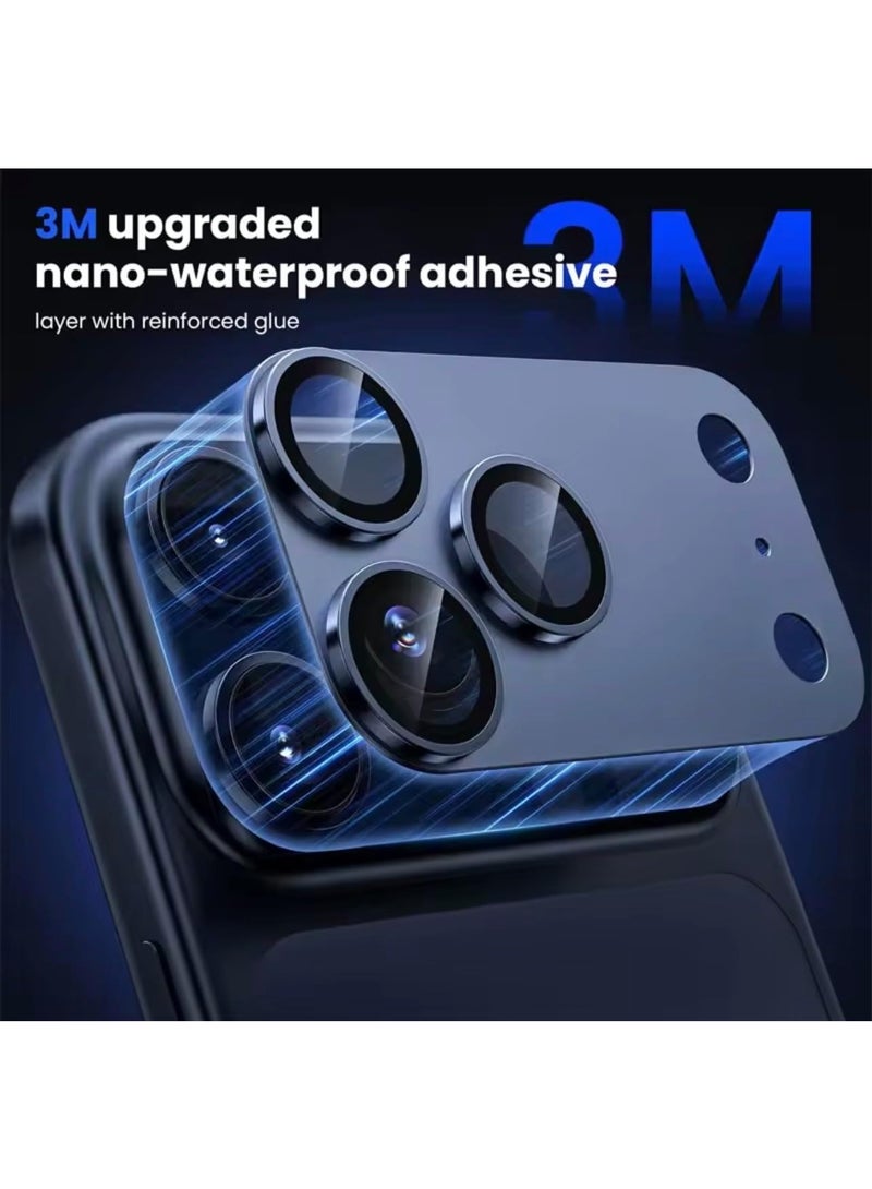 ACLIX Camera Lens Protector for iPhone 17 Pro Max, Metal Top 9H with Tempered Glass, Anti-Scratch, Case Friendly, Does Not Affect Night Shots, HD Clear, Dark Blue - Image 3