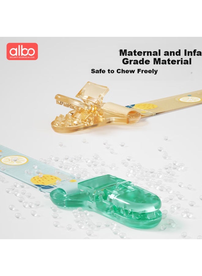 Albo Baby Teether Chain, Anti-drop Pacifier Chain, Baby Teething Stick Toy With Strap, Anti-lost Clip, 2 Pieces - Image 4