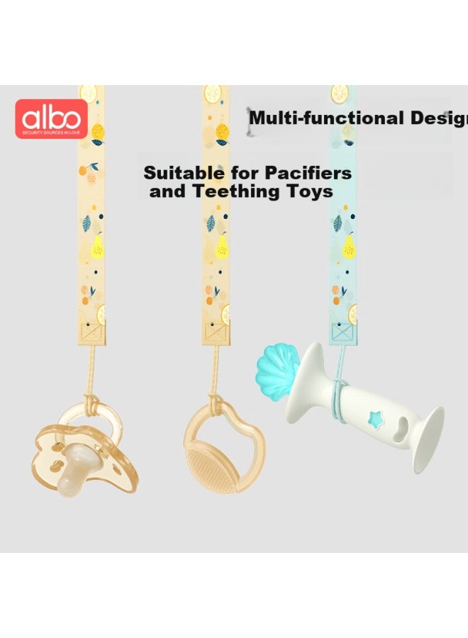 Albo Baby Teether Chain, Anti-drop Pacifier Chain, Baby Teething Stick Toy With Strap, Anti-lost Clip, 2 Pieces - Image 5