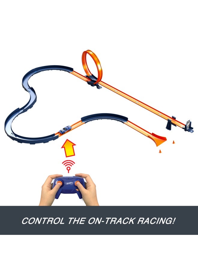 Hot Wheels مجموعة مسار تحدي السرعة بالتحكم عن بُعد من هوت ويلز (30 قطعة) - Image 2