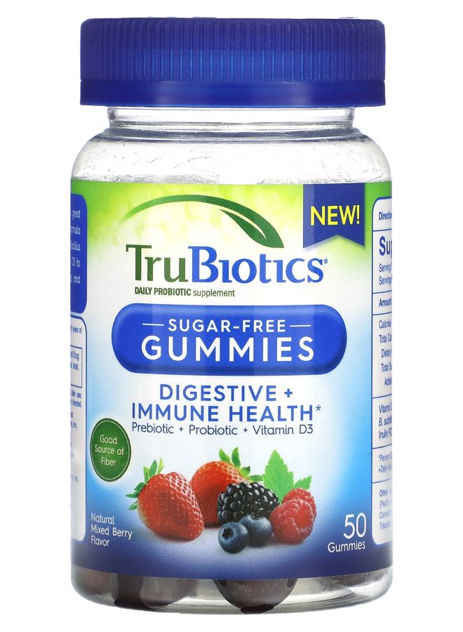 TruBiotics Digestive Immune Health Natural Mixed Berry SugarFree 50 Gummies