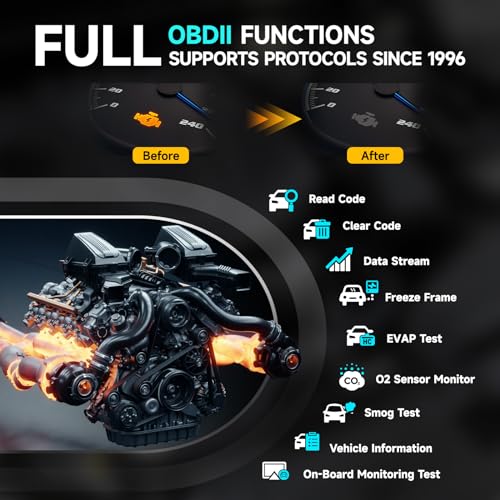 DND Bluetooth OBD2 Scanner - All System Diagnostic Tool for iOS & Android, Code Reader for Cars, Free Updated Vehicle Scan Tool, Bidirectional Diagnsotic Scanner with Oil Reset, Battery Registration - Image 4