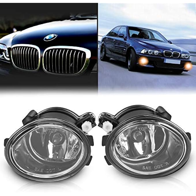 TangMiGe Fog Lights Compatible With Bmw E46 E39 M3 M5  3 Series 320I 323I 325I 325Xi 330I 330Xi 330Ci Sedan 325I 325Xi 330I 330Xi Wagon All WSport Package 1 Pair Fog Lamps - Image 1