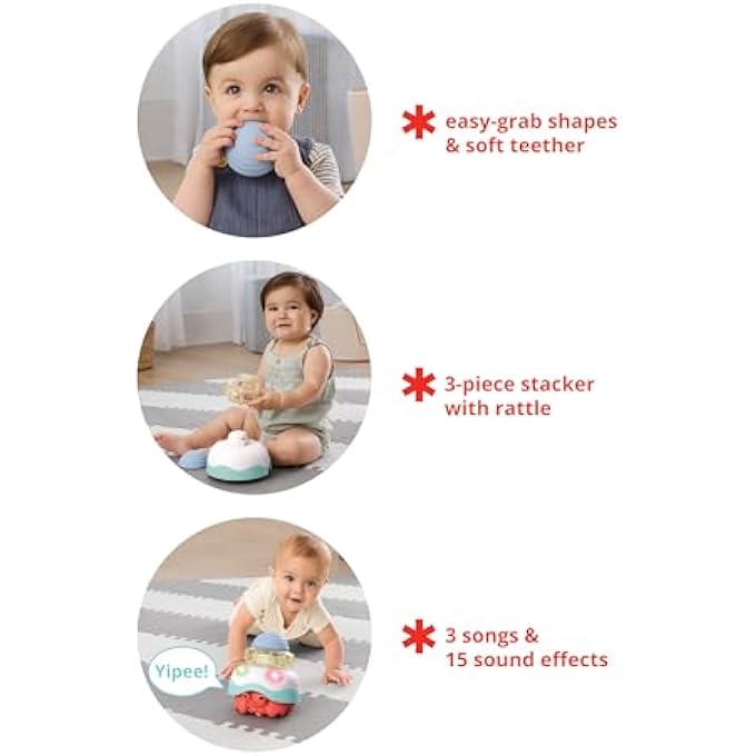 STACK & CRAWL 4-IN-1 CRAB - INTERACTIVE STACKING TOY WITH LIGHTS AND SOUNDS FOR BABIES - Image 5