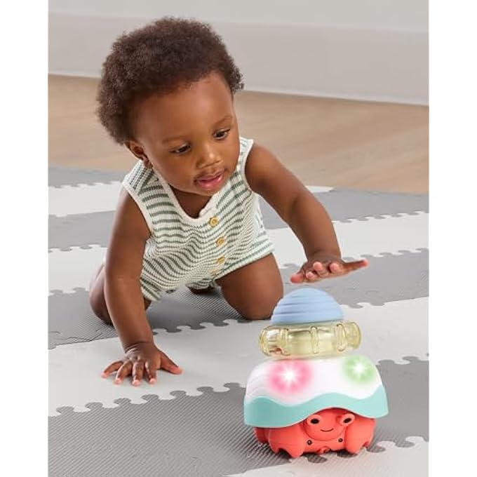 STACK & CRAWL 4-IN-1 CRAB - INTERACTIVE STACKING TOY WITH LIGHTS AND SOUNDS FOR BABIES - Image 2
