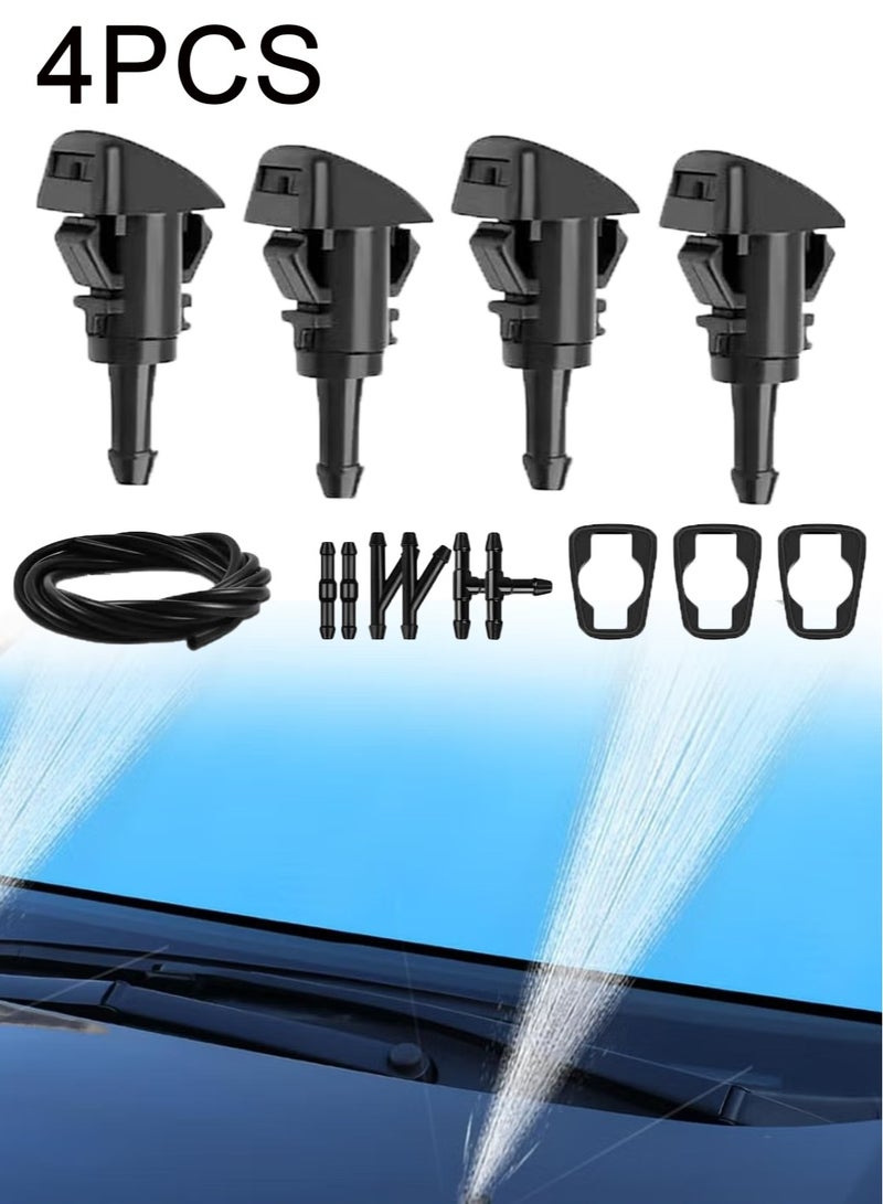 Unewshi 4 Pack Windshield Washer Hose Kit, 2 M Windshield Washer Hose With 6 PCS Hose Connectors, Washer Spray Jet Kit fit for Chrysler, Dodge, for OEM 4805742AB, 5116079AA  - Image 1
