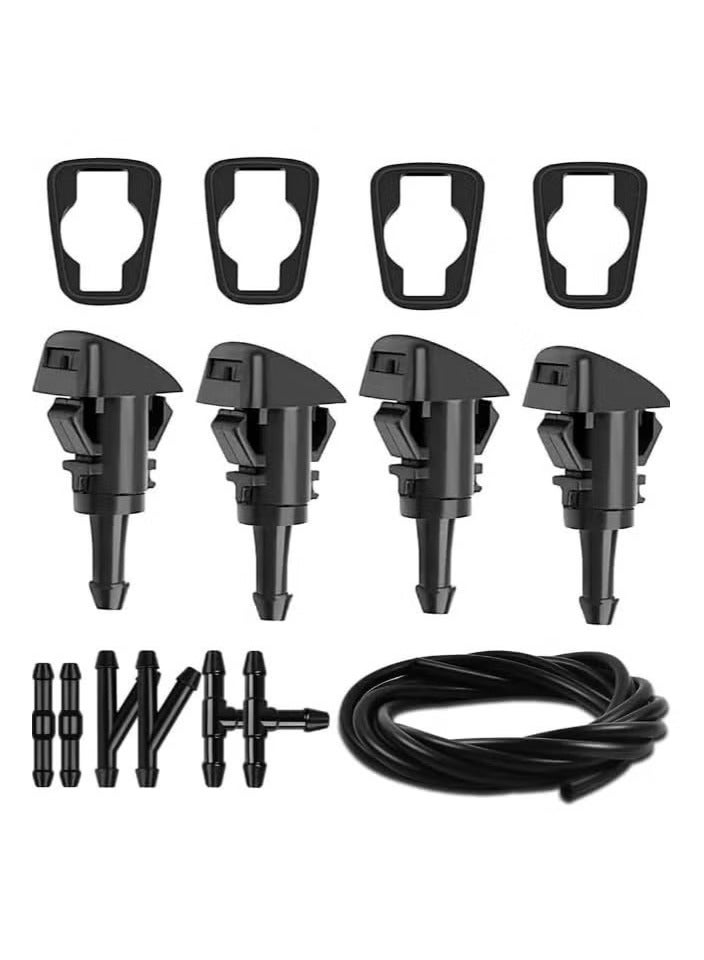 Unewshi 4 Pack Windshield Washer Hose Kit, 2 M Windshield Washer Hose With 6 PCS Hose Connectors, Washer Spray Jet Kit fit for Chrysler, Dodge, for OEM 4805742AB, 5116079AA - Image 1