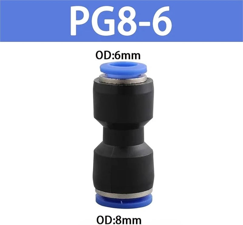 Push To Connect Fittings 50Pcs PG8 6 Pneumatic Hose Quick Connector For Air Water Tube - Image 3